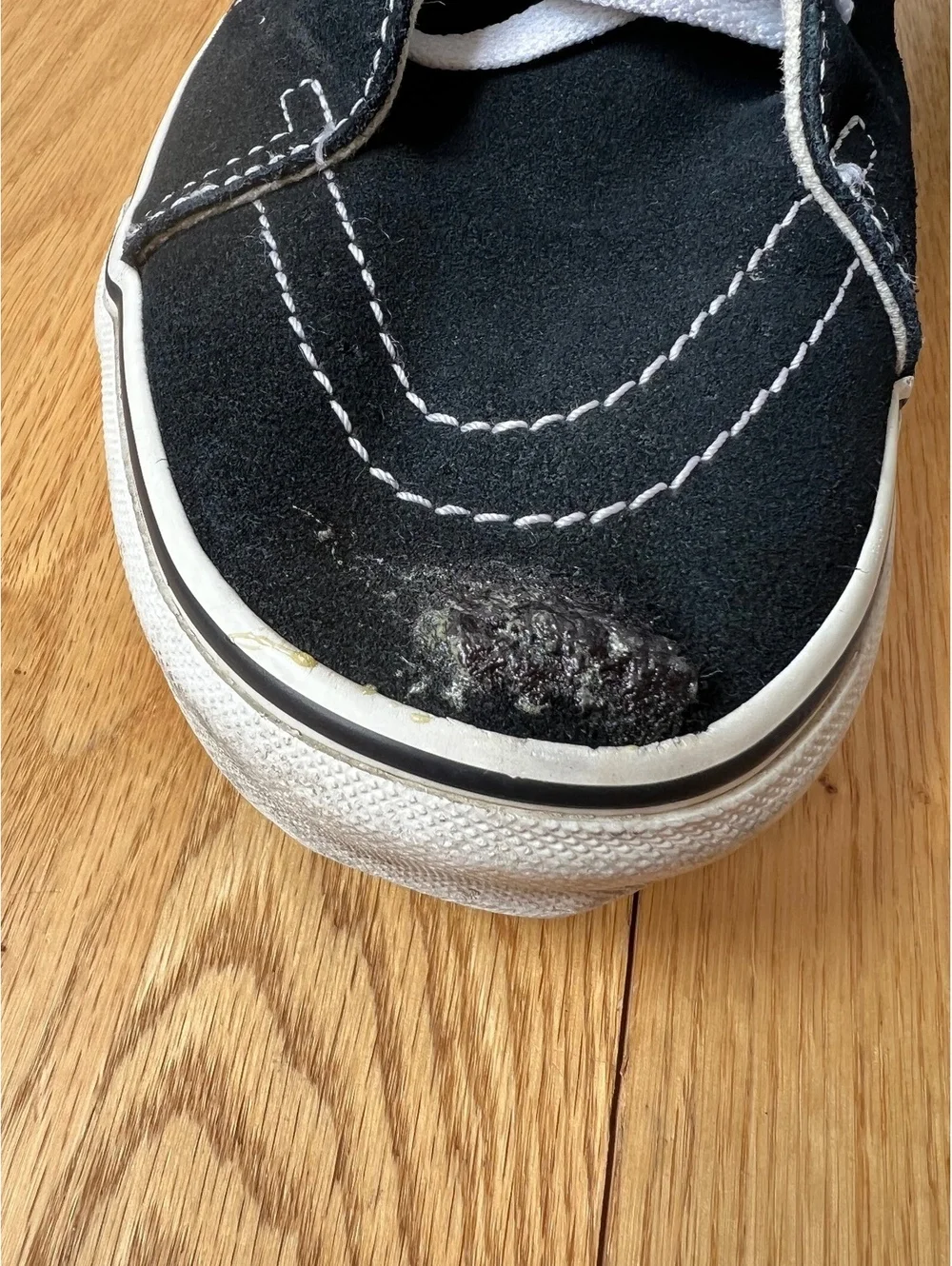 Vans Sk8-Hi Black Navy Blue High Top Skate Shoes Men’s Size 11 Damaged Toe